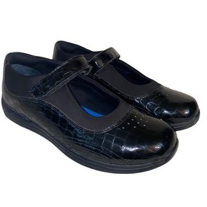 Drew Rose Black Croc Mary Jane Orthopedic Shoes 12W 12 Wide